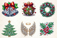 Rhinestone Christmas Clipart Bundle - CraftNest - Digital Crafting and Art