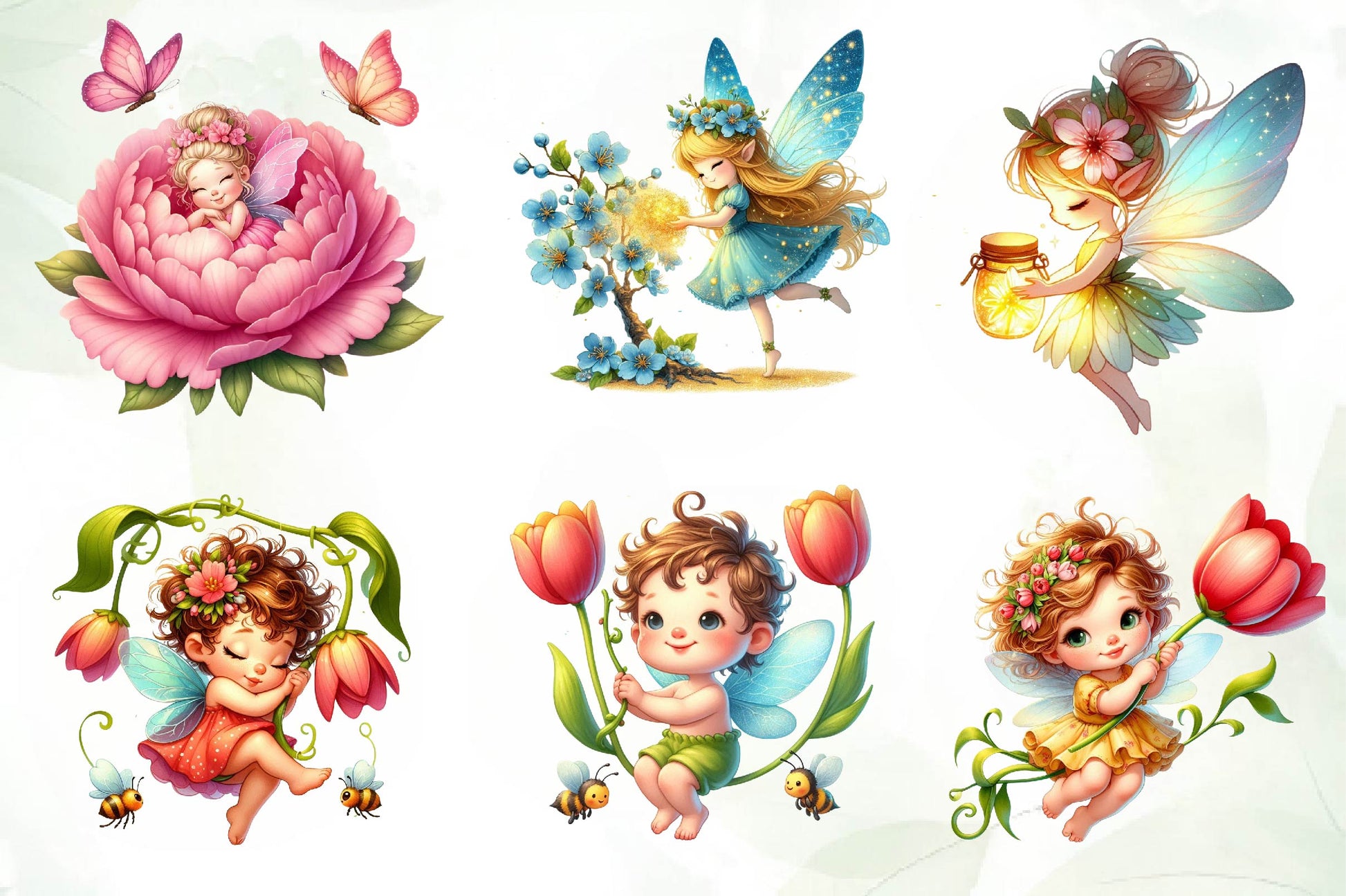Blossoming Spring Fairy Collection Clipart Bundle - CraftNest - Digital Crafting and Art