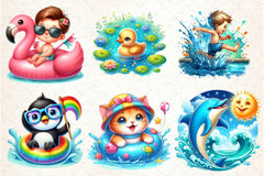 Summer Swimming Clipart Bundle - CraftNest - Digital Crafting and Art