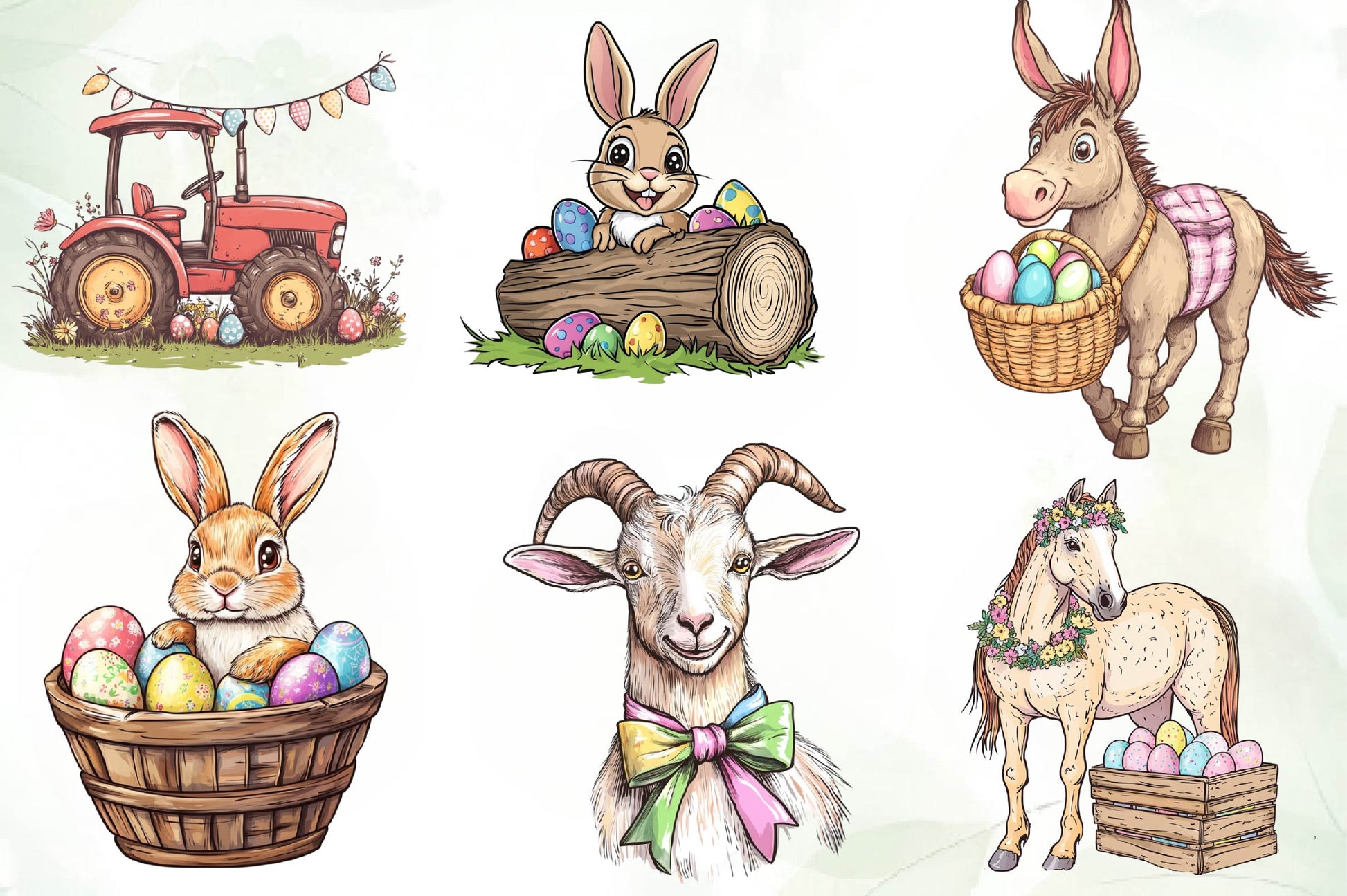Cute Easter Farm Clipart Bundle - CraftNest - Digital Crafting and Art