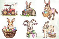 Cute Easter Farm Clipart Bundle - CraftNest - Digital Crafting and Art