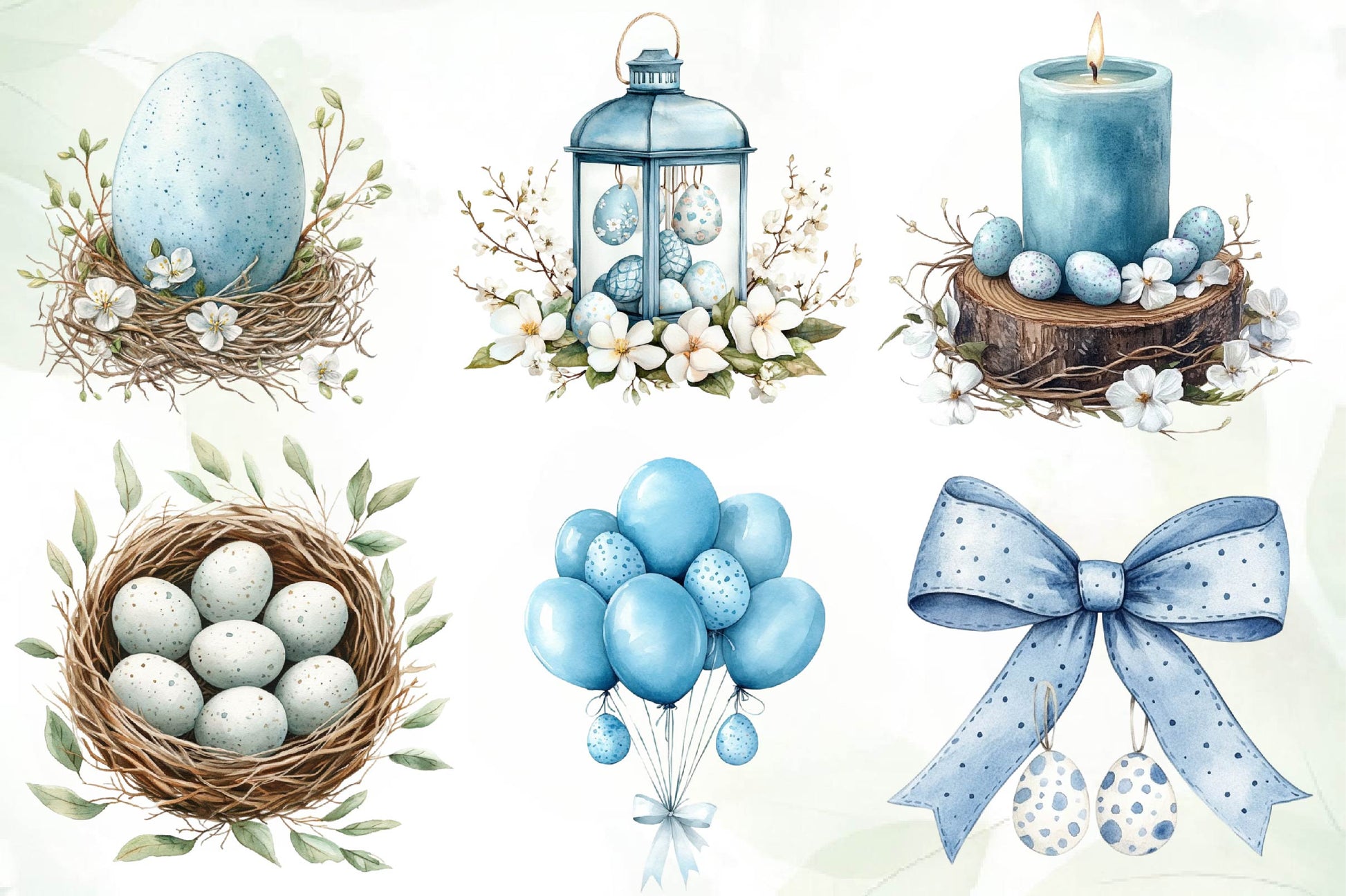 Neutral White Easter Clipart Bundle - CraftNest - Digital Crafting and Art