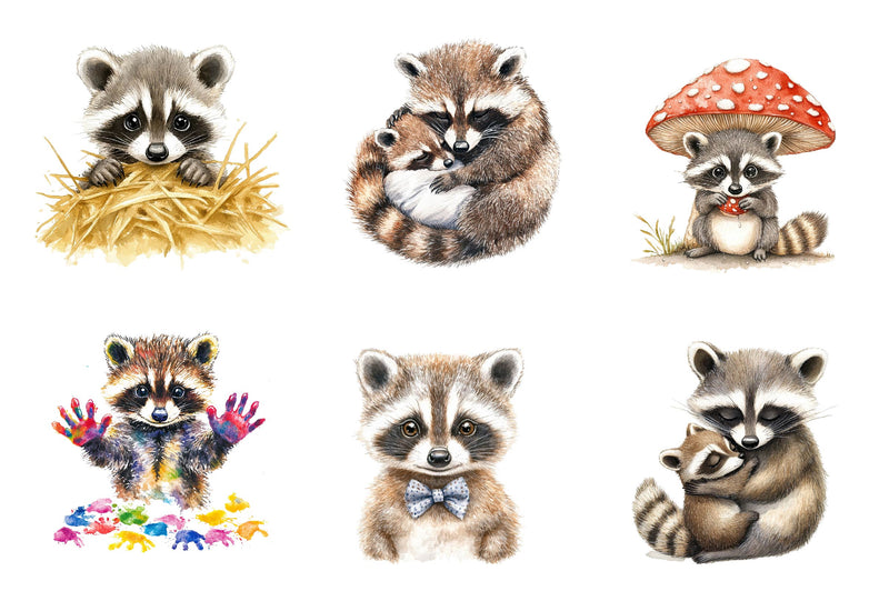 Raccoon & Kit Clipart Bundle - CraftNest - Digital Crafting and Art