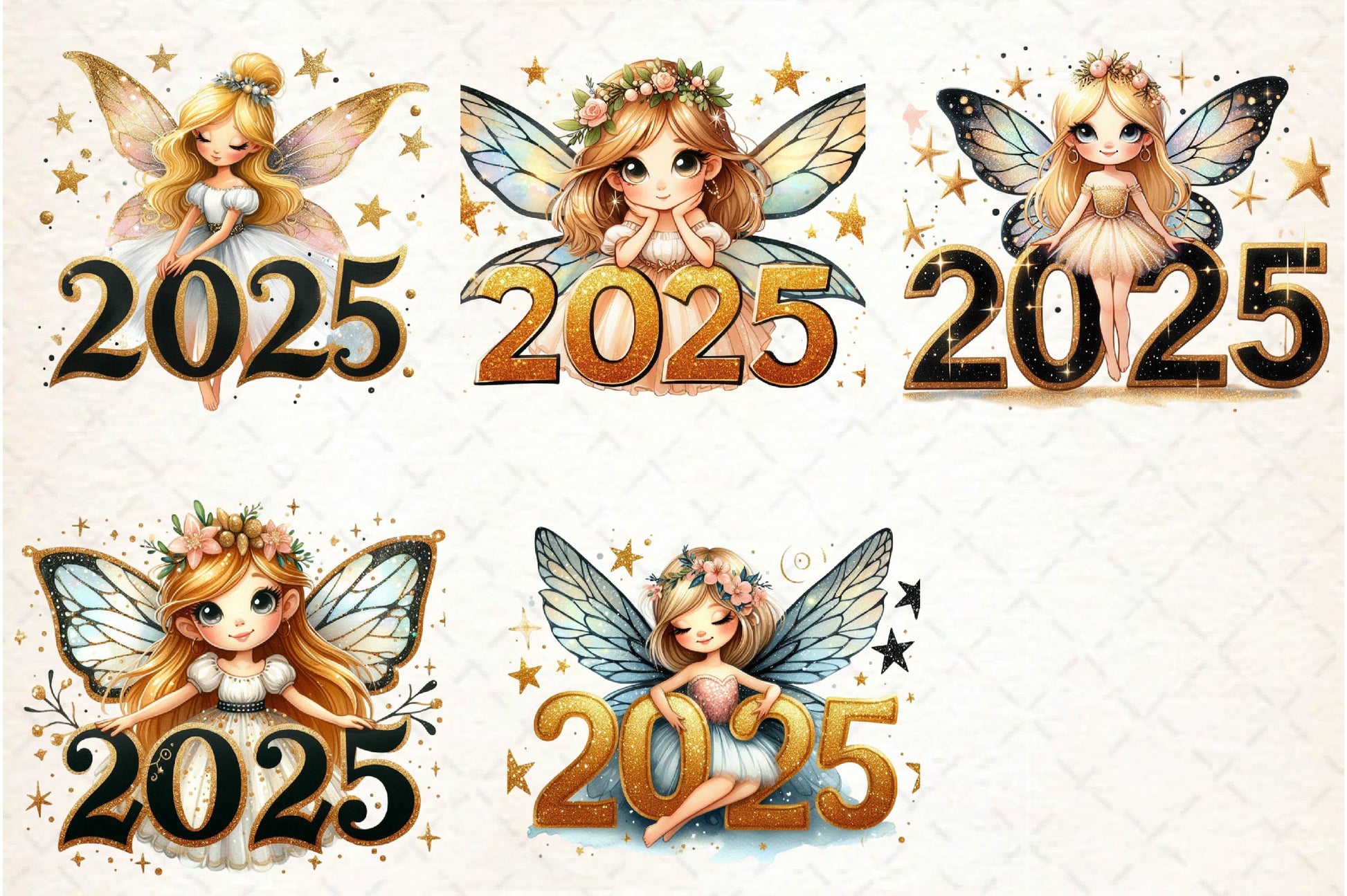 New Year Fairy Girls Clipart Bundle - CraftNest - Digital Crafting and Art
