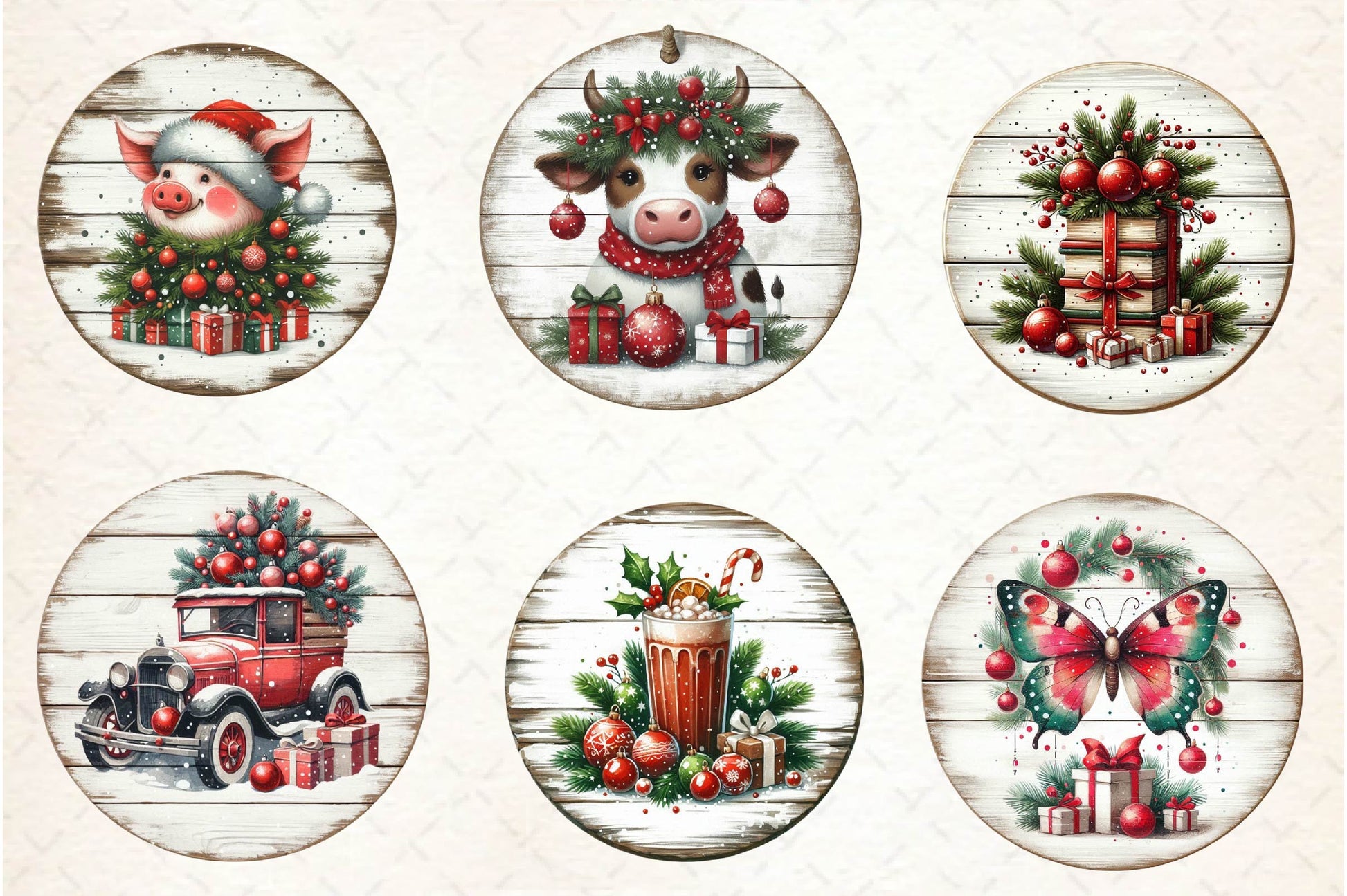 Vintage Christmas Ornaments Clipart Bundle - CraftNest - Digital Crafting and Art