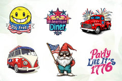 Retro 4th Of July Clipart Bundle - CraftNest - Digital Crafting and Art