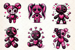 Valentines Day Gothic Voodoo Doll Clipart Bundle 1 - CraftNest - Digital Crafting and Art