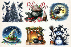 Christmas Witches Clipart Bundle - CraftNest - Digital Crafting and Art