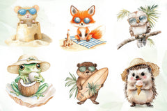 Happy Beach Day Forest Animals Clipart Bundle - CraftNest - Digital Crafting and Art