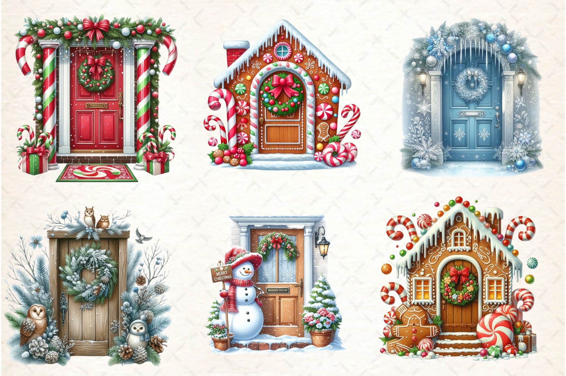 Christmas Door Clipart Bundle - CraftNest - Digital Crafting and Art