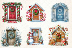 Christmas Door Clipart Bundle - CraftNest - Digital Crafting and Art