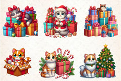 Christmas Cat Gift Box Clipart Bundle - CraftNest - Digital Crafting and Art