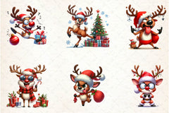 Funny Christmas Deer Clipart Bundle - CraftNest - Digital Crafting and Art