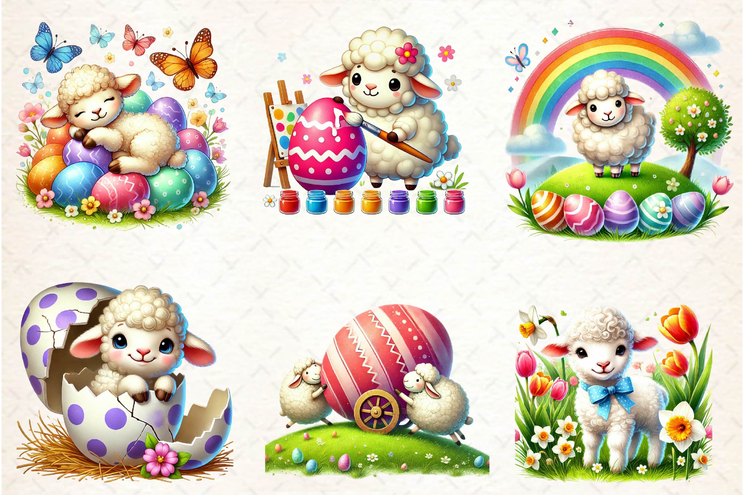 Easter Sheep Clipart Bundle 2 - CraftNest - Digital Crafting and Art