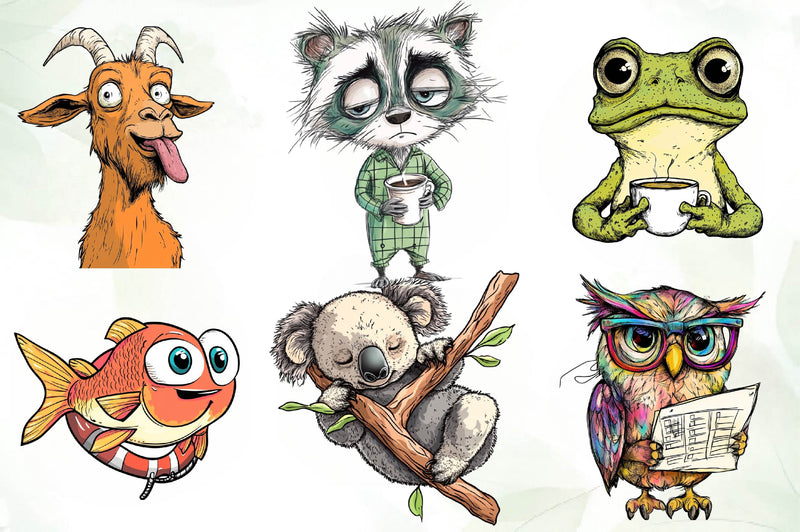 Funny Quirky Animals Clipart Bundle - CraftNest - Digital Crafting and Art