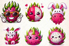 Dragon Fruit Clipart Bundle - CraftNest - Digital Crafting and Art