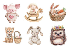 Vintage Knitted Plush Easter Baby Animals Clipart Bundle - CraftNest - Digital Crafting and Art
