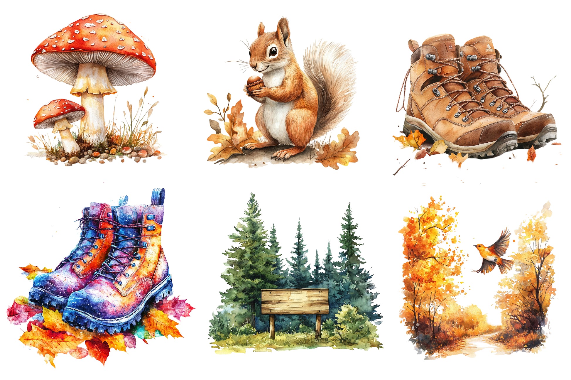 Autumn Nature Walk Clipart Bundle - CraftNest - Digital Crafting and Art