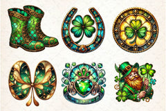 Stained Glass St Patricks Day Clipart Bundle - CraftNest - Digital Crafting and Art