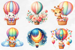 Hot Air Balloons Clipart Bundle - CraftNest - Digital Crafting and Art