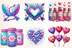Glittery Valentine Clipart Bundle 1 - CraftNest - Digital Crafting and Art