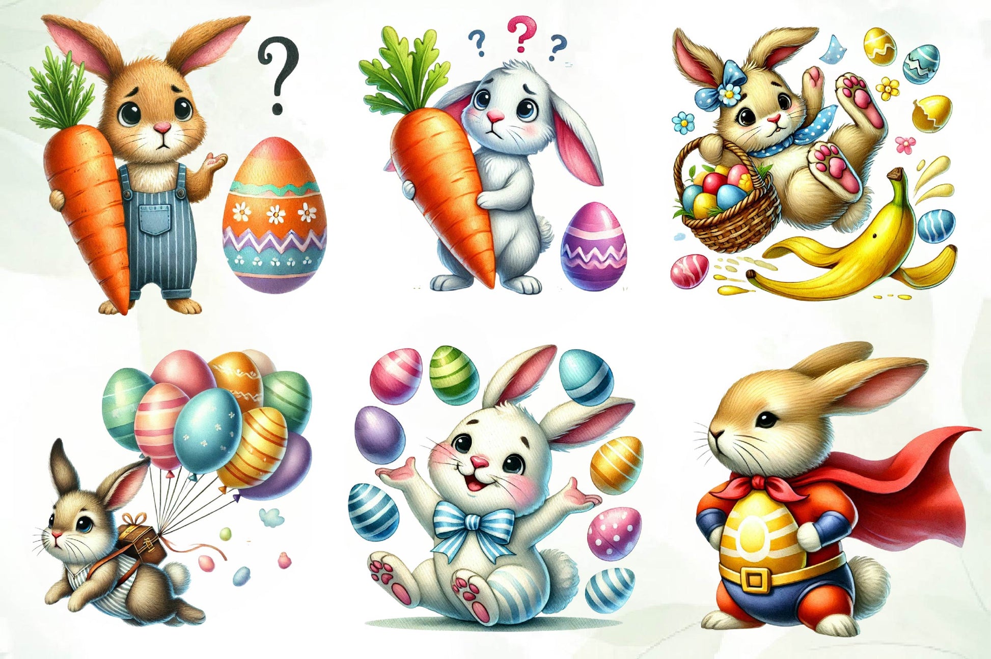 Comic Easter Day Clipart Bundle - CraftNest - Digital Crafting and Art