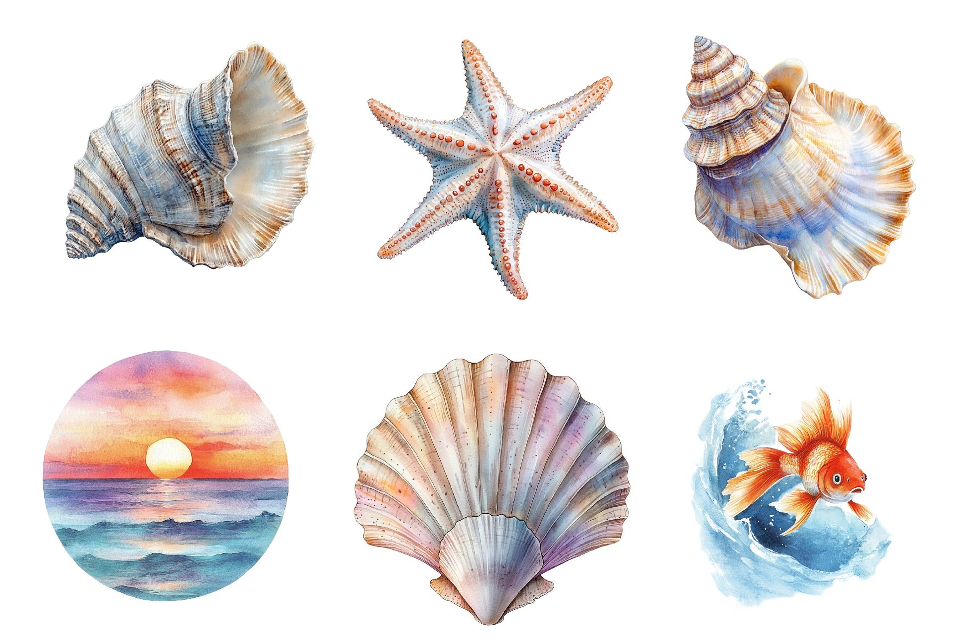 Minimalist Sea Clipart Bundle 2 - CraftNest - Digital Crafting and Art