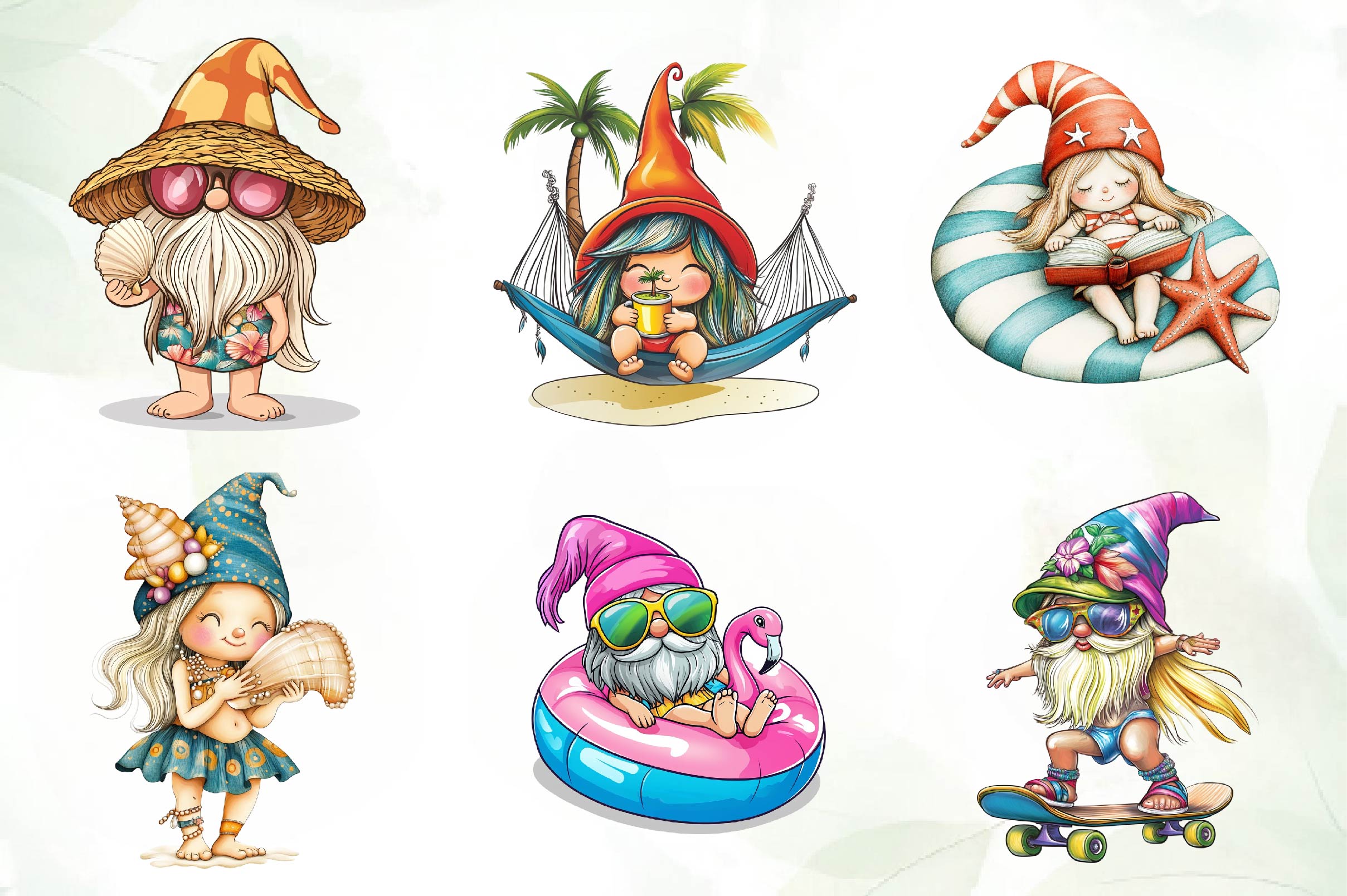 Beach Girl Gnomes Clipart Bundle - CraftNest - Digital Crafting and Art