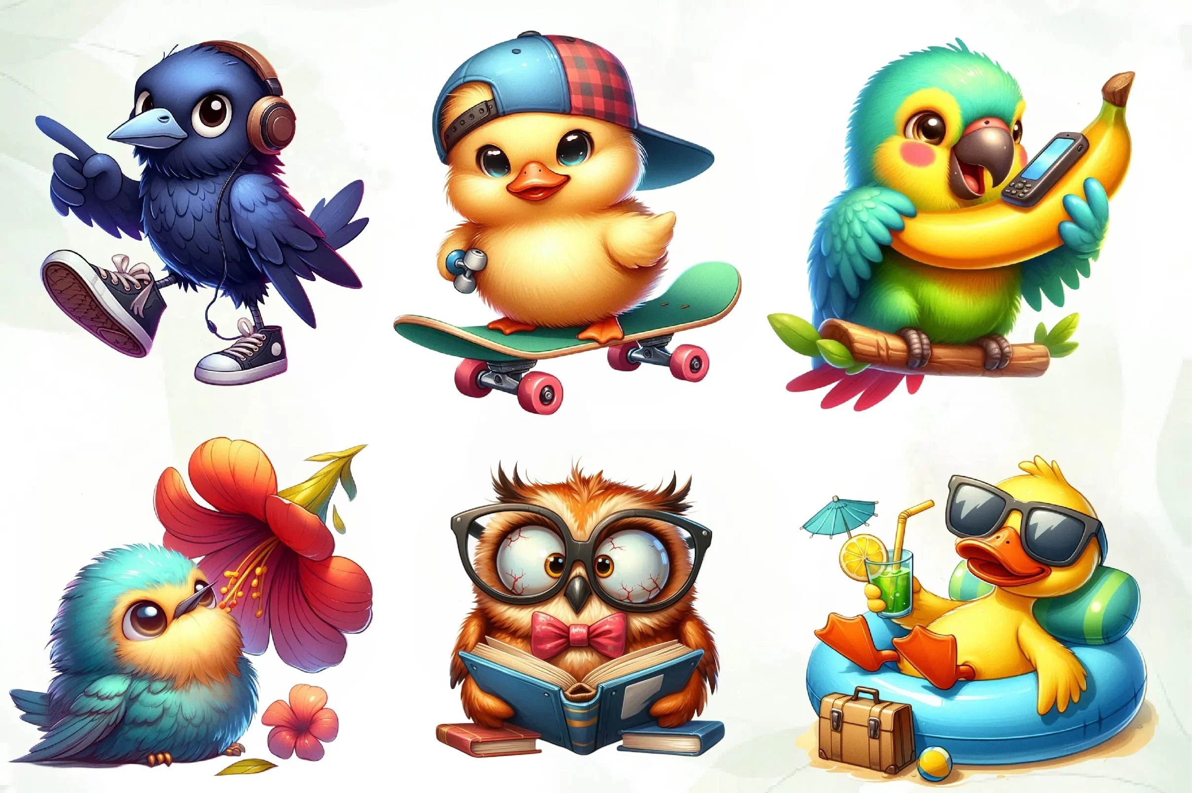 Quirky Funny Bird Clipart Bundle 1 - CraftNest - Digital Crafting and Art