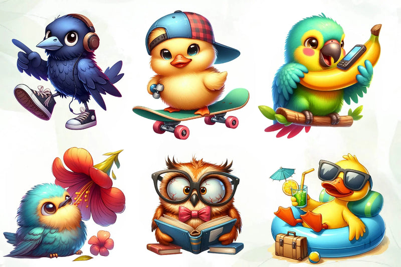 Quirky Funny Bird Clipart Bundle 1 - CraftNest - Digital Crafting and Art