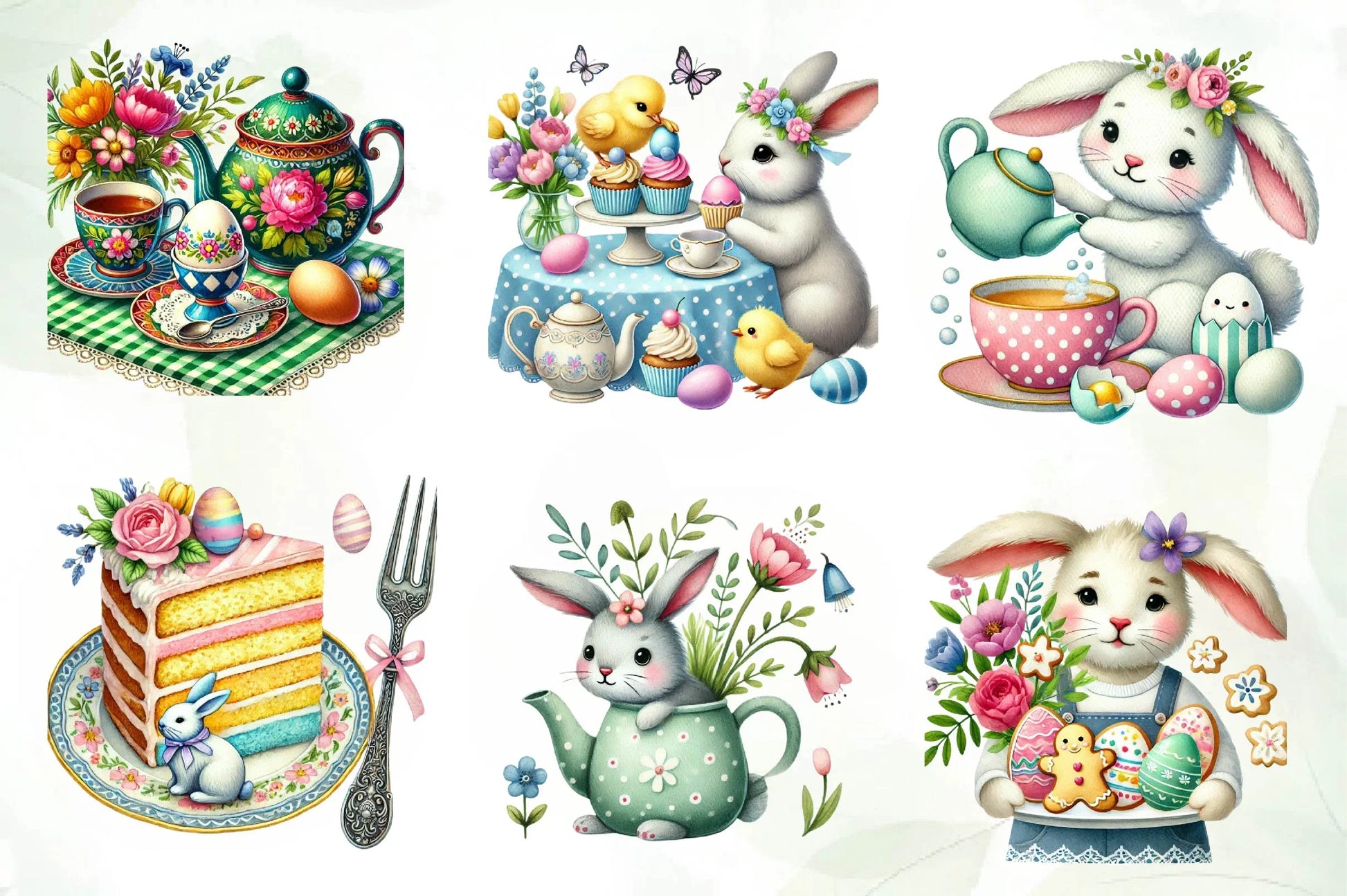 Easter Day Tea Party Clipart Bundle - CraftNest - Digital Crafting and Art