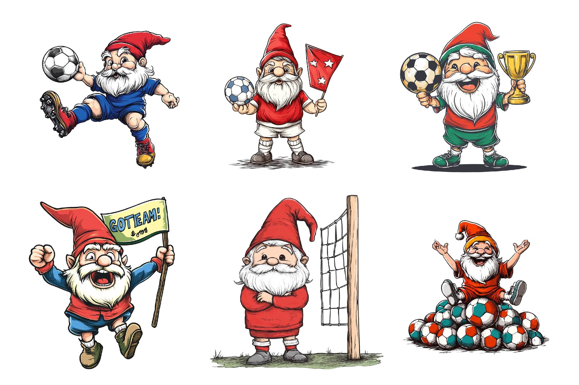 Soccer Gnome Clipart Bundle - CraftNest - Digital Crafting and Art