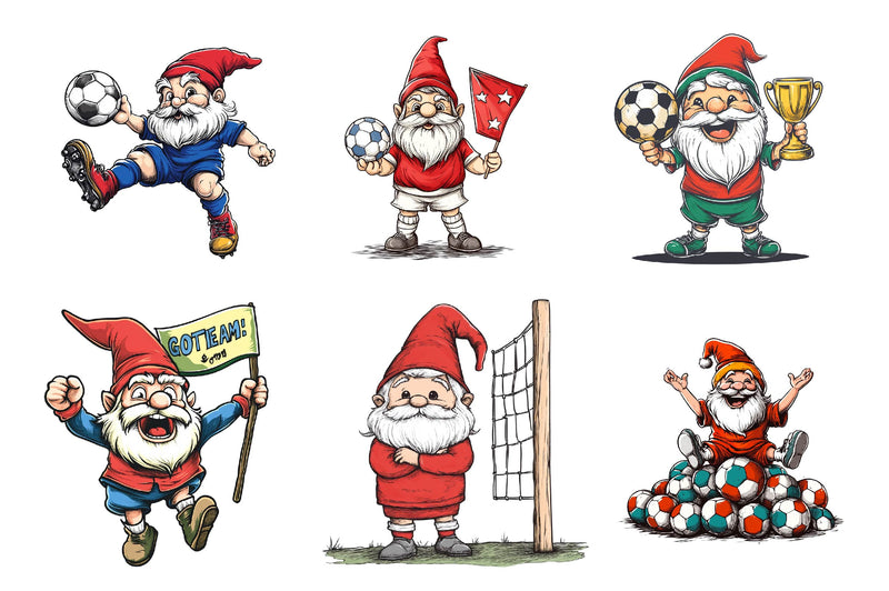Soccer Gnome Clipart Bundle - CraftNest - Digital Crafting and Art