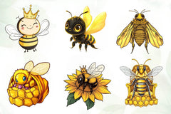 Cute Queen Bee Clipart Bundle - CraftNest - Digital Crafting and Art