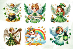 St Patricks Day Angels Clipart Bundle - CraftNest - Digital Crafting and Art