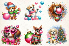 Groovy Christmas Dog And Bubblegum Clipart Bundle - CraftNest - Digital Crafting and Art