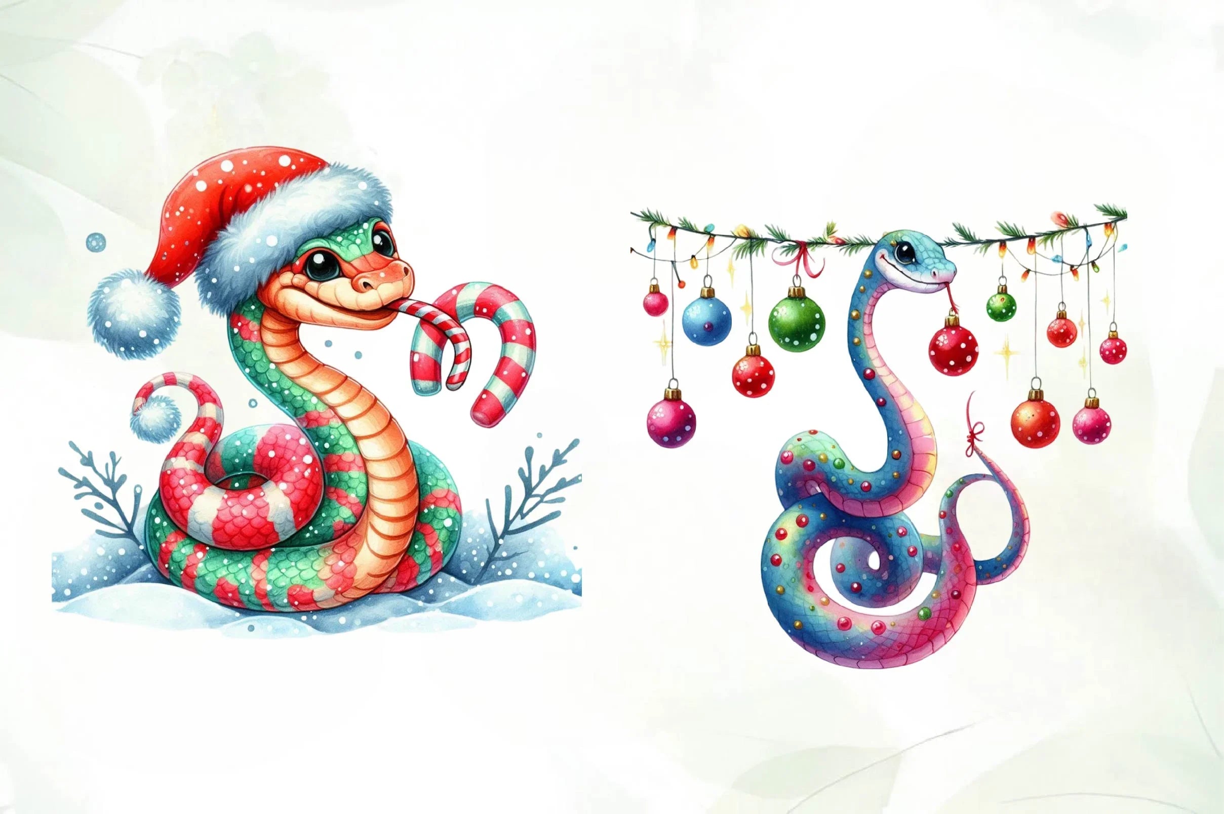 Christmas Snake Clipart Bundle - CraftNest - Digital Crafting and Art