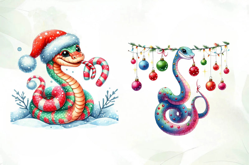 Christmas Snake Clipart Bundle - CraftNest - Digital Crafting and Art
