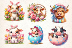 Easter Cow Clipart Bundle - CraftNest - Digital Crafting and Art