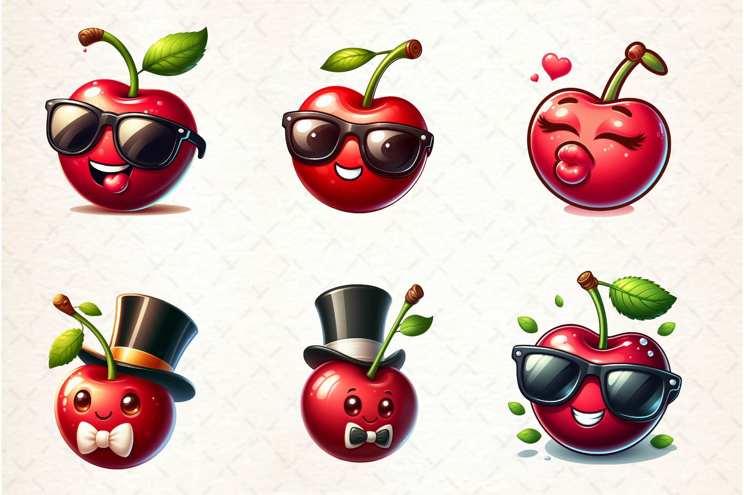 Cute Cherry Clipart Bundle 1 - CraftNest - Digital Crafting and Art