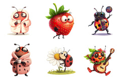 Quirky Funny Ladybug Clipart Bundle - CraftNest - Digital Crafting and Art