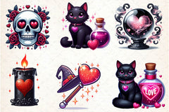 Valentine Gothic Witch Clipart Bundle 1 - CraftNest - Digital Crafting and Art