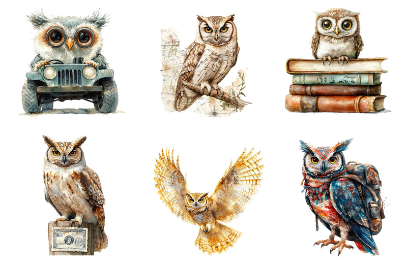 Safari Owl Clipart Bundle - CraftNest - Digital Crafting and Art