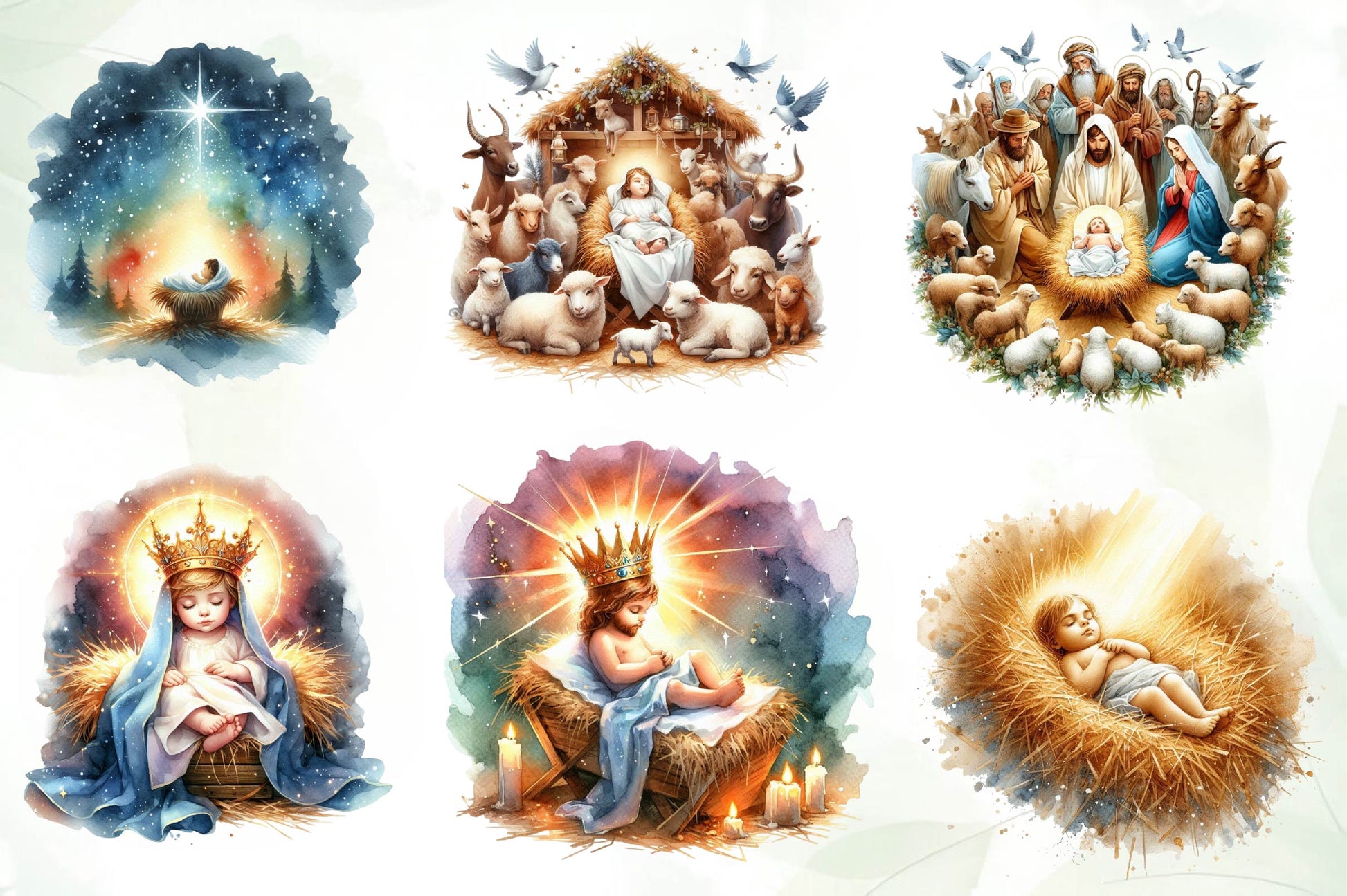 Chibi Nativity Christmas Clipart Bundle - CraftNest - Digital Crafting and Art