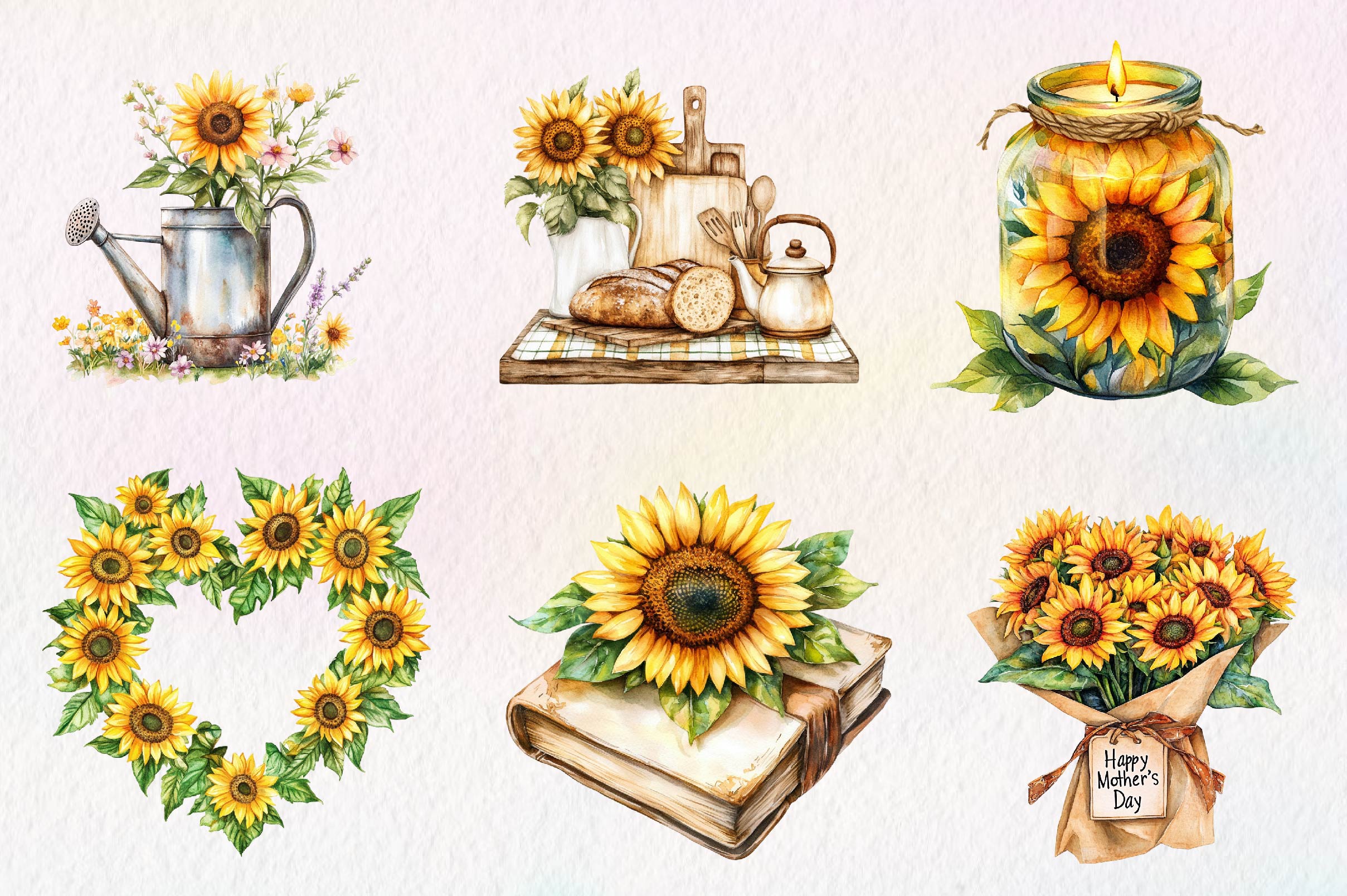 Sunflower Mother'S Day Clipart Bundle - CraftNest - Digital Crafting and Art