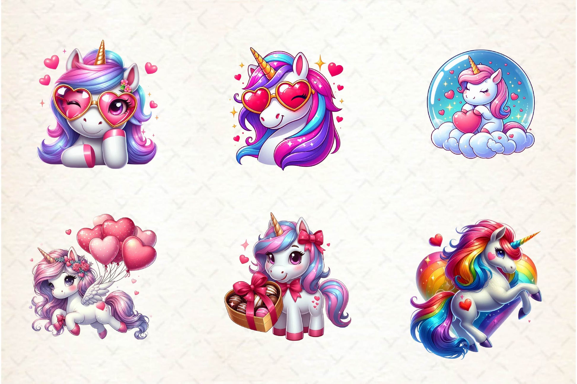 Cute Unicorns Valentine's Day Clipart Bundle - CraftNest - Digital Crafting and Art