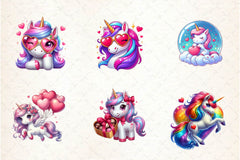 Cute Unicorns Valentine's Day Clipart Bundle - CraftNest - Digital Crafting and Art