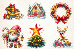 Yellow And Red Christmas Clipart Bundle - CraftNest - Digital Crafting and Art