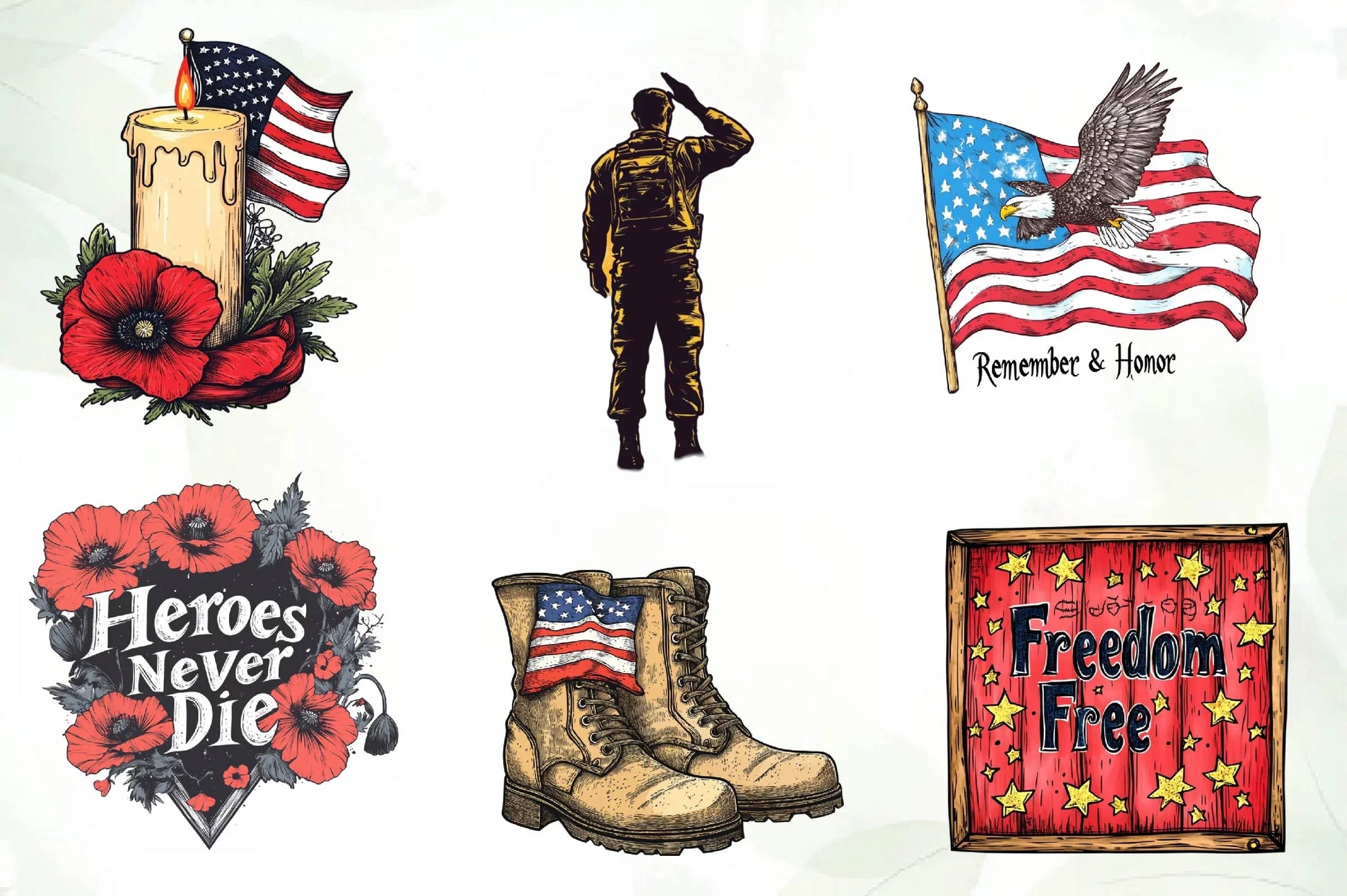 In Memory Of The Brave Design Clipart Bundle - CraftNest - Digital Crafting and Art