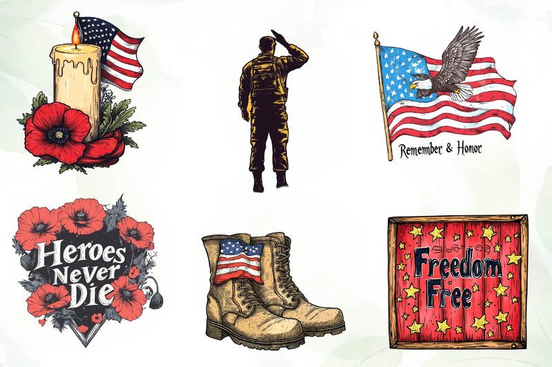 In Memory Of The Brave Design Clipart Bundle - CraftNest - Digital Crafting and Art